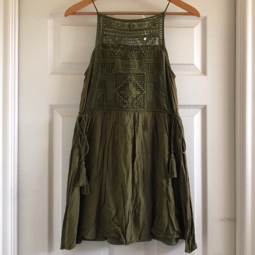 Olive Crochet Dress